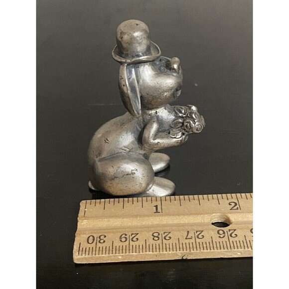 Vintage Peltro Italy Pewter Bride and Groom Dog Figurines Heavy Fine Pewter RARE - Picture 12 of 16